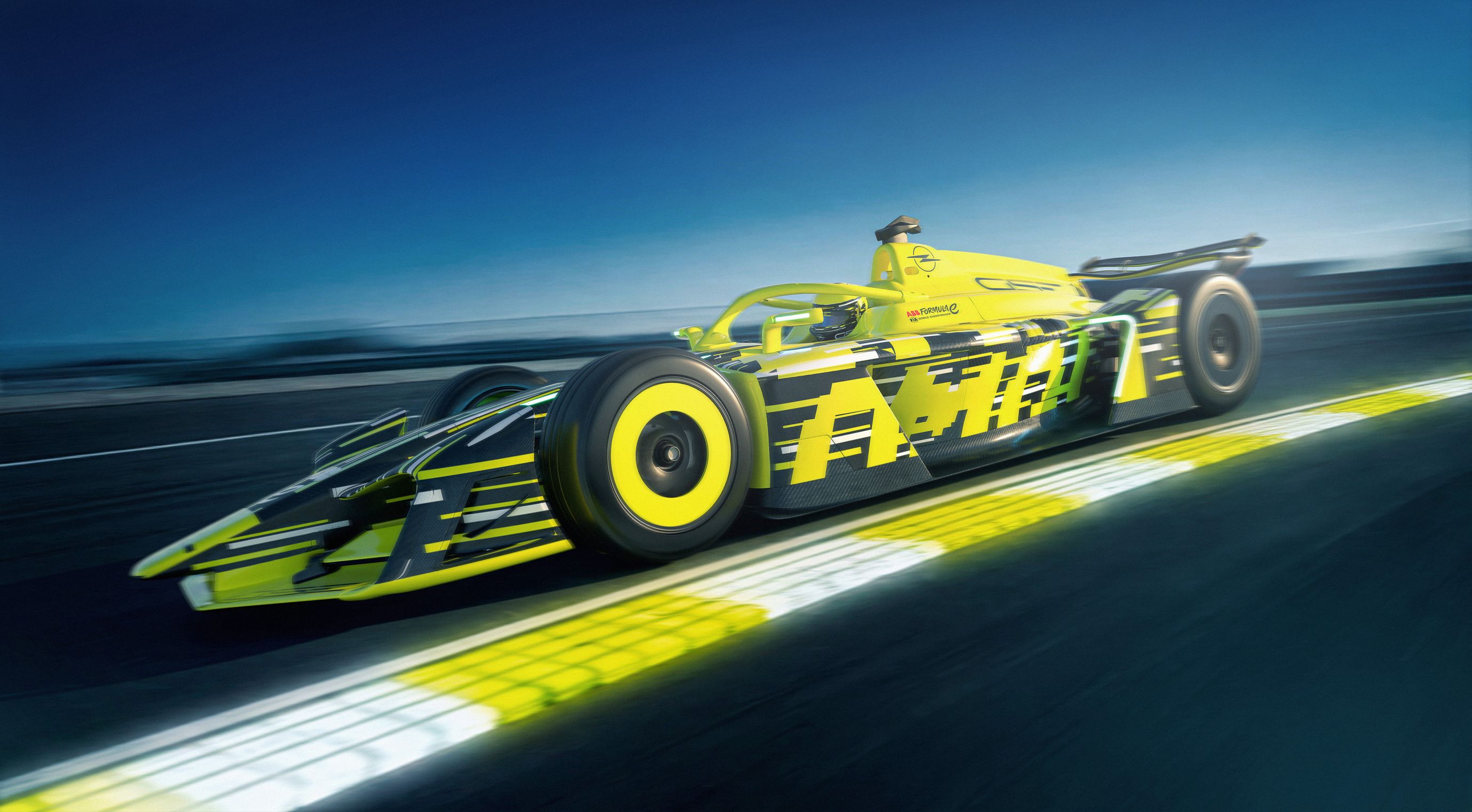Opel GSE 27FE, der GEN4-Prototyp für die Formel E, auf der Rennstrecke in Le Castellet