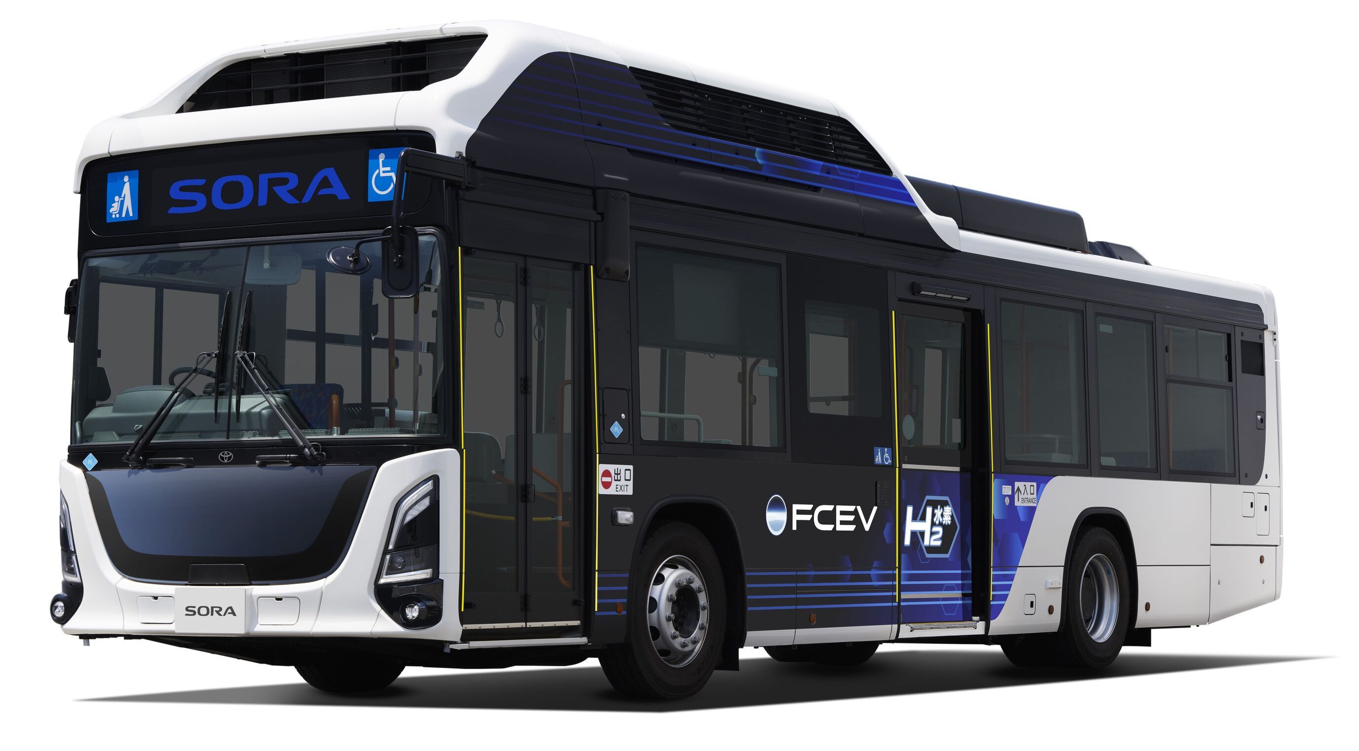 Toyota Sora als Brennstoffzellenbus im Linienverkehr